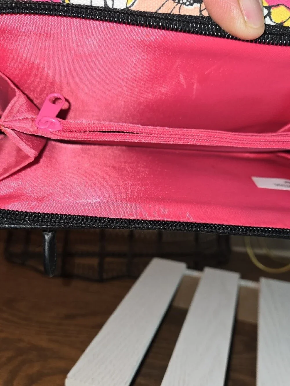 Floral Print Foldover Wallet - Pink Multi